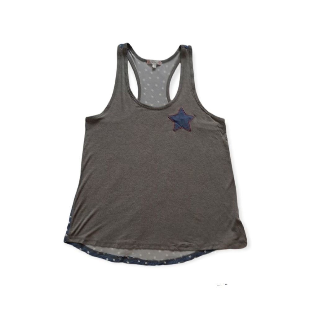 PJ Salvage Star Racerback Tank Pajama Top Blue Grey Medium